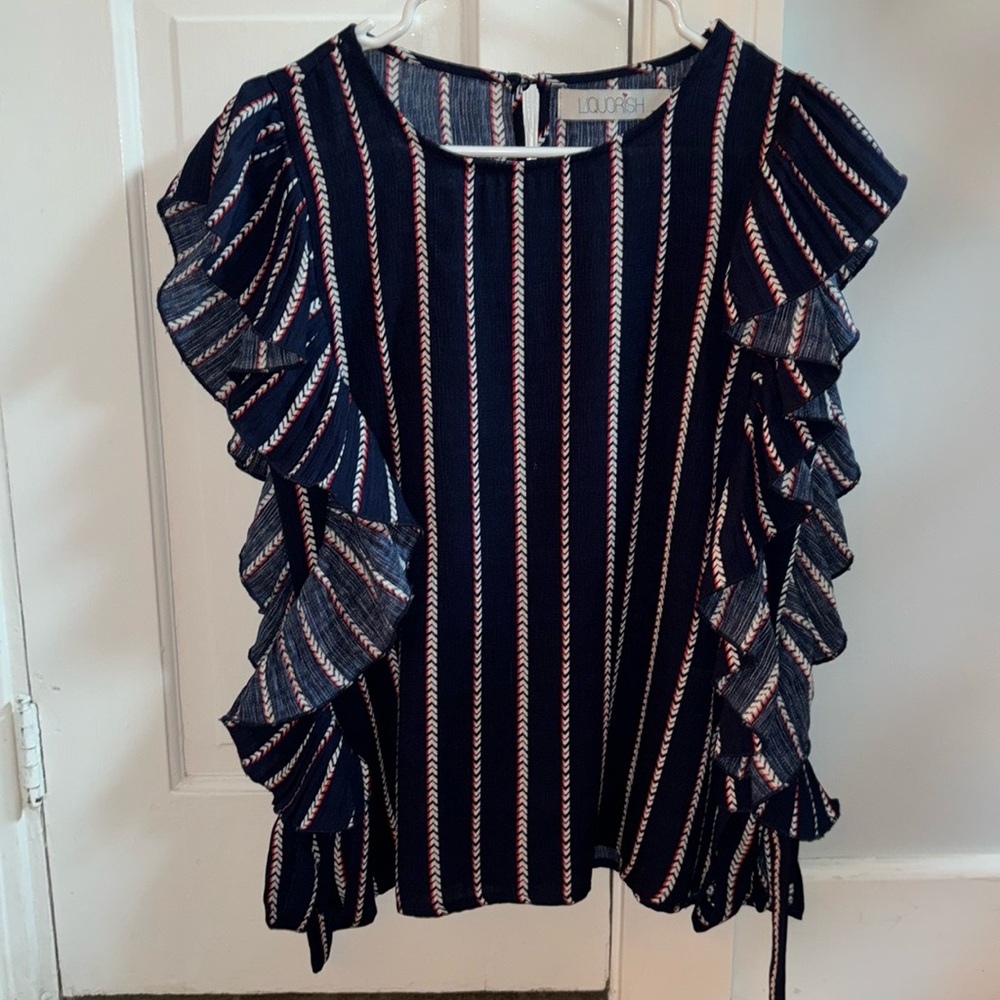 💙❤️Liquorish - Women’s Ruffle Tie Blouse❤️💙